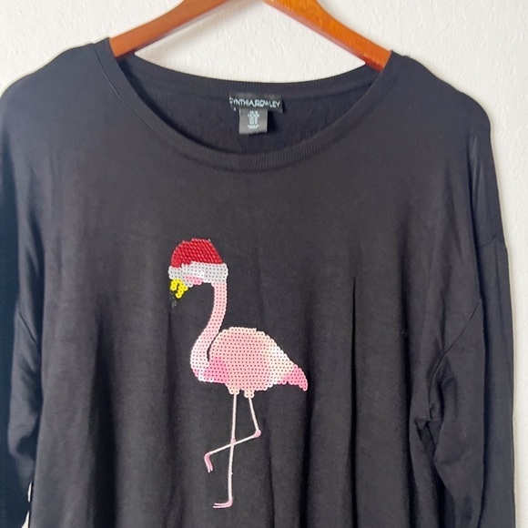 Cynthia Rowley Sequined Flamingo Sweatshirt - Picture 2 of 7
